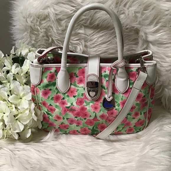 (1373) Dooney petunia floral spring satchel vintage pattern🌸🌸🌸 - Picture 9 of 16